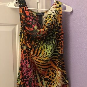 Neon color Leopard print tank top